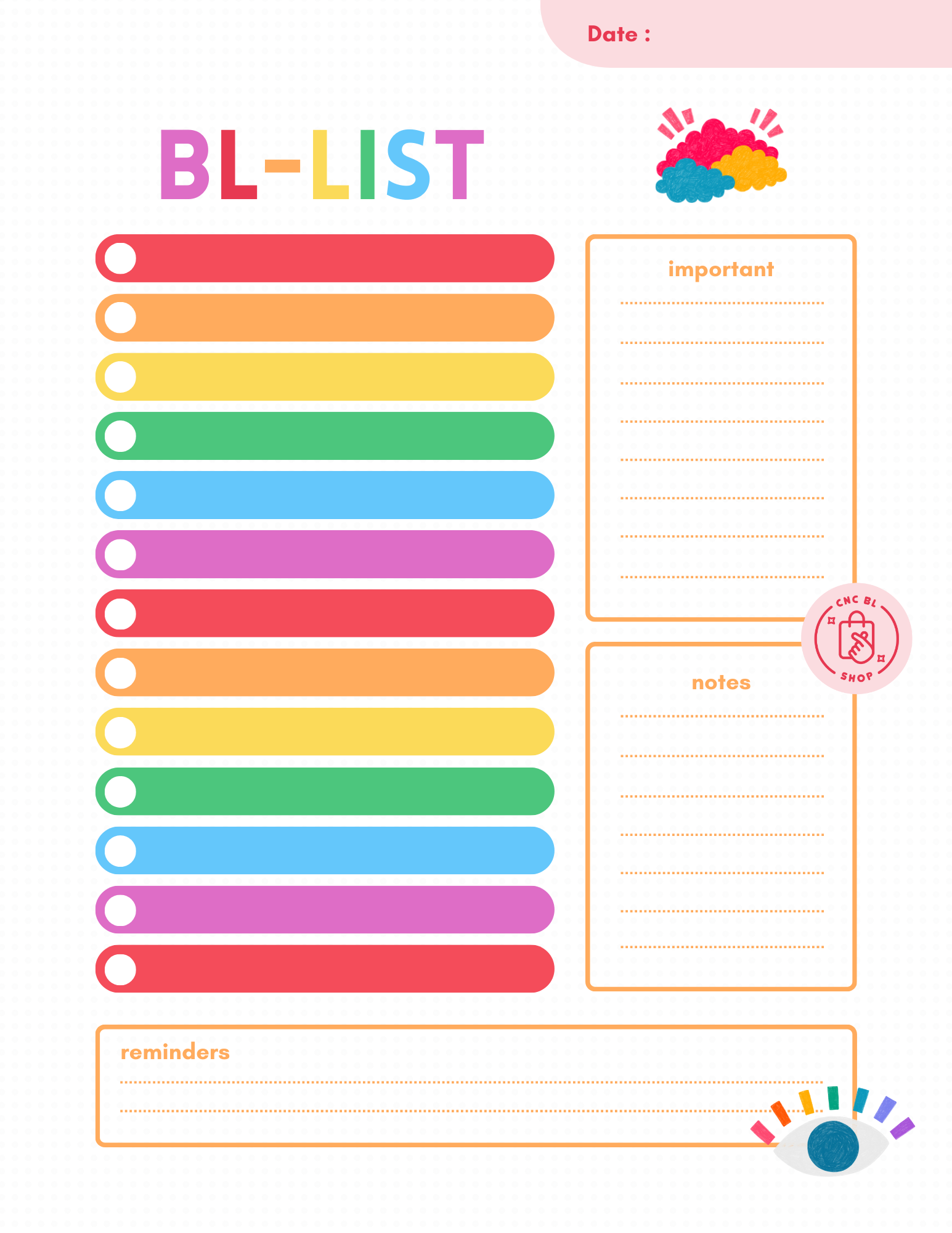 BL NotePad, A5 Notepad to do list! Handmade