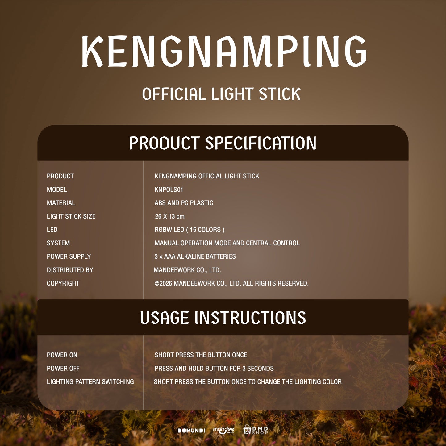 [Pre-Order] KengNamping Official Light Stick – Limited Edition Photocard