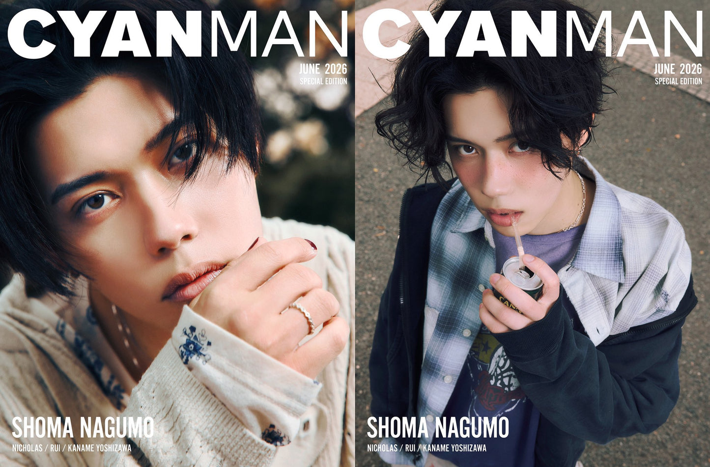 [Pre-Order] CYAN MAN June 2026 Special Edition – Shoma Nagumo Double Cover BL Magazine | Japanese Fashion & Beauty Issue