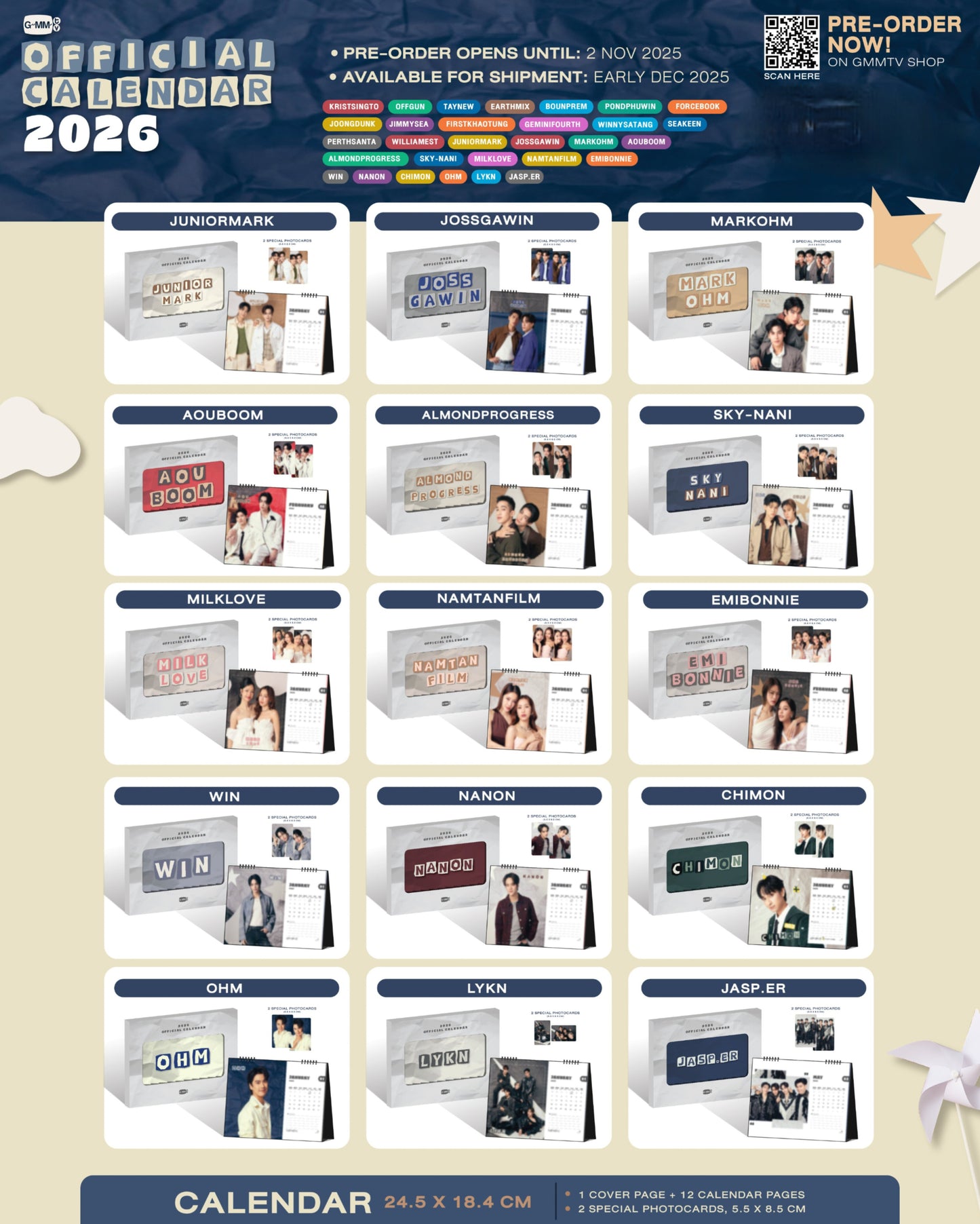 [Pre-Order] GMMTV Official Calendar 2026
